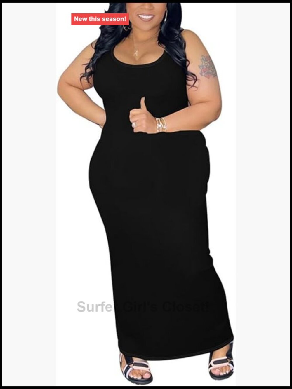 Plus Size Sleeveless Bodycon Maxi Dress Sexy Slim Tank Dress